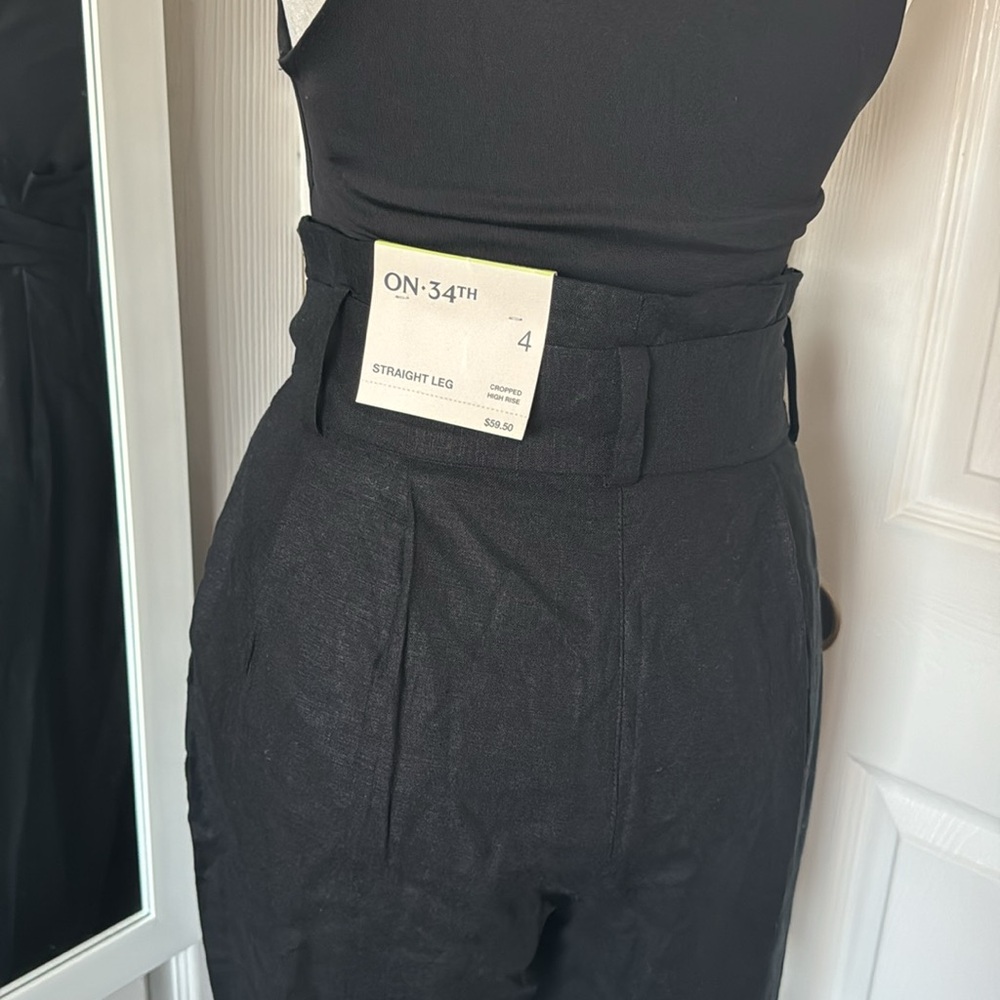 ON 34th black paper-bag  pants - Picture 7 of 9